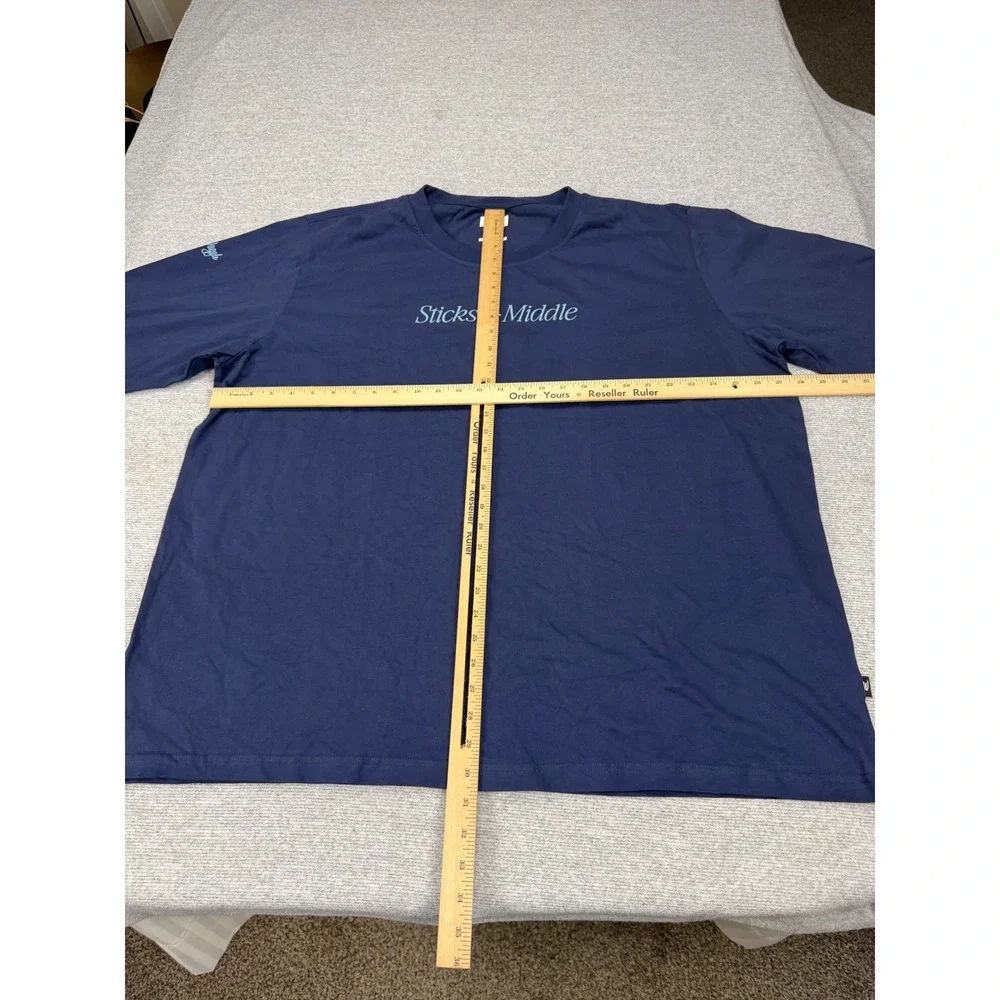 Waggle Golf Sticks In The Middle Navy Blue Long Sleeve Graphic T-Shirt Mens 3XL